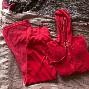 Velour track suit